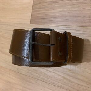 Vintage 90s brown western belt with metal accents